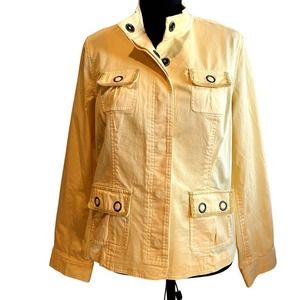 Chico's Military Lace Estelle Jacket Color Golden Haze Size 1 (M/8) NWT